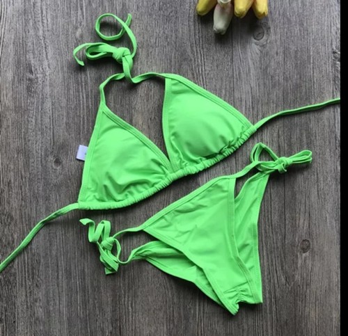 Bikini costume colore verde - bikini,